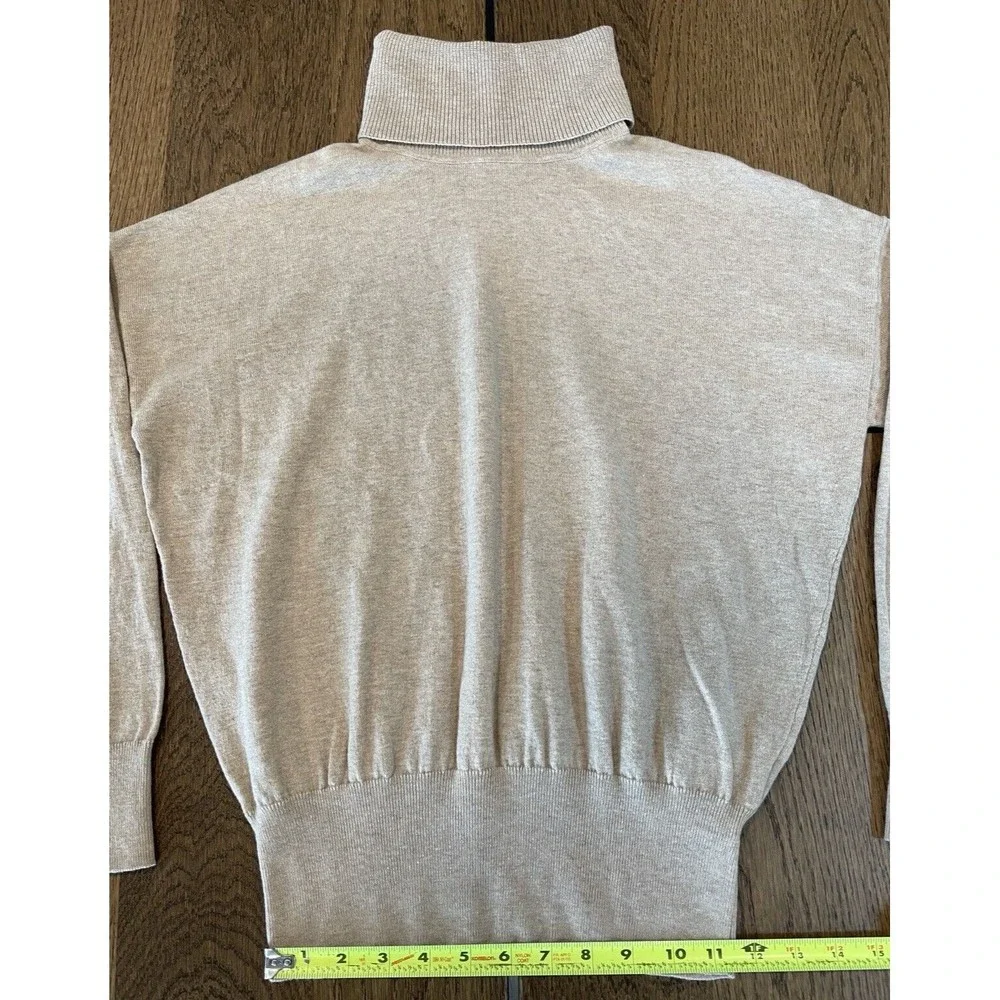 Madewell Brookhaven Wool Blend Turtleneck Sweater Women’s S Beige Dolman Sleeve - Picture 8 of 13